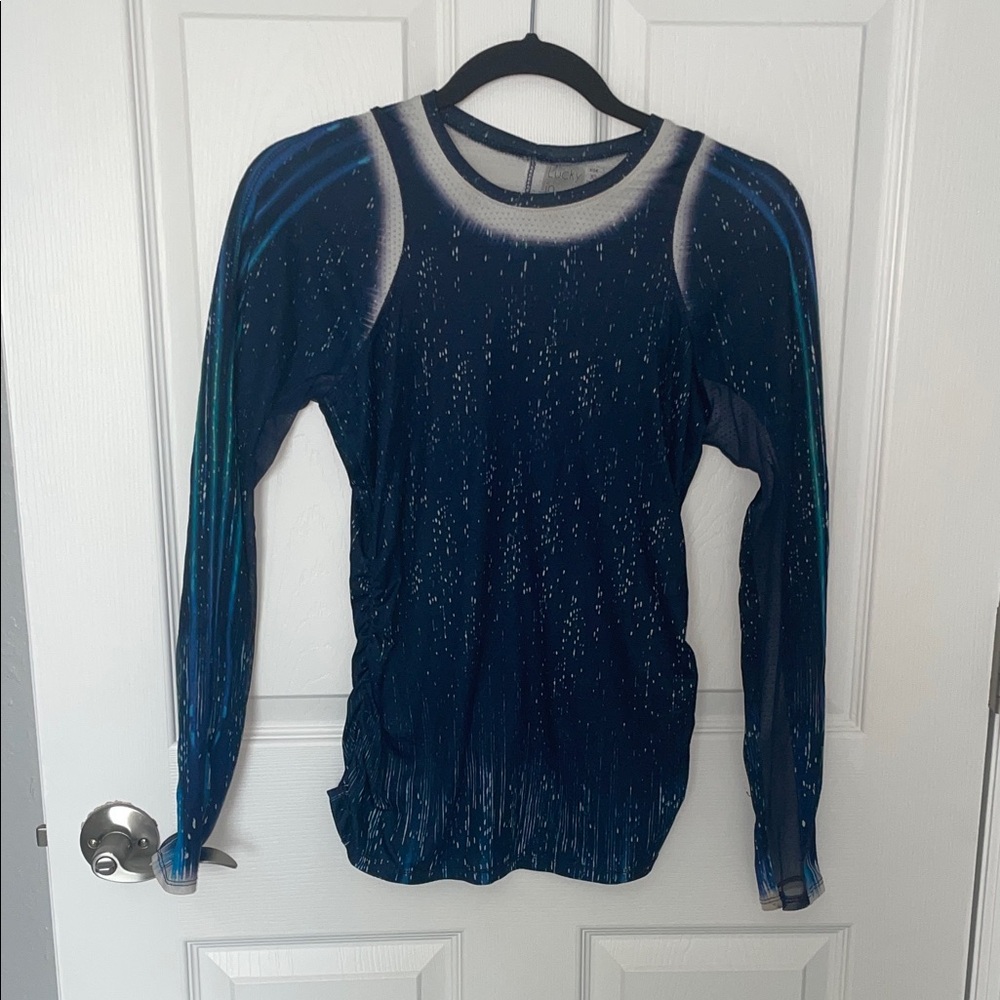 Lucky in Love Navy and White Long Sleeve Top
